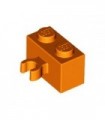 Orange Brick, Modified 1 x 2 with Vertical Clip
