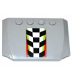 Light Bluish Gray Wedge 4 x 6 x 2/3 Triple Curved with Checkered Pattern with Red and Lime Border (Sticker) - Set 4433