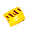 Yellow Slope, Curved 2 x 2 No Studs, 3 Side Ports Recessed with Dark Red Tiger Stripes Pattern (Sticker) - Set 5887