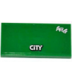 Green Tile 2 x 4 with 'CITY' and 'J.R.C' Pattern (Sticker) - Set 4203