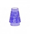 Glitter Trans-Purple Cone 1 x 1 with Top Groove