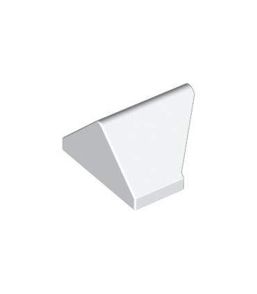 White Slope 45 2 x 1 Double / Inverted - with Bottom Stud Holder