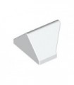 White Slope 45 2 x 1 Double / Inverted - with Bottom Stud Holder