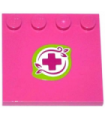 Dark Pink Tile, Modified 4 x 4 with Studs on Edge with Magenta Cross and Leaves in Lime Border Pattern (Sticker) - Set 41059
