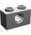 Light Gray Technic, Brick 1 x 2 with Hole
