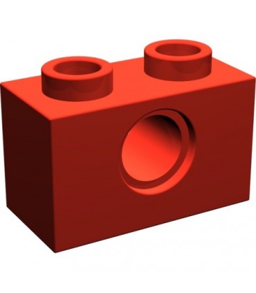 Red Technic, Brick 1 x 2 with Hole