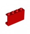 Red Panel 1 x 4 x 2 with Side Supports - Hollow Studs