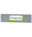 Light Bluish Gray Tile 1 x 4 with Butterfly and 'RS 036' License Plate Pattern (Sticker) - Set 41036