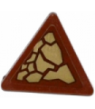 Reddish Brown Road Sign Clip-on 2 x 2 Triangle with Dark Tan Scales Pattern Model Right Side (Sticker) - Set 70599