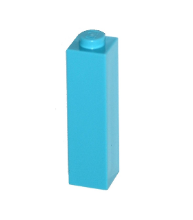 Medium Azure Brick 1 x 1 x 3