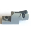 Light Bluish Gray Plate, Modified 1 x 2 with Mini Blaster / Shooter with Dark Bluish Gray Trigger (15403 / 15392)