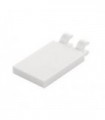White Tile, Modified 2 x 3 with 2 Clips (thick open O clips)