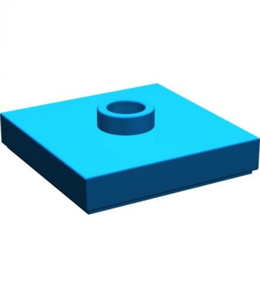 Blue Plate, Modified 2 x 2 with Groove and 1 Stud in Center