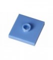 Medium Blue Plate, Modified 2 x 2 with Groove and 1 Stud in Center