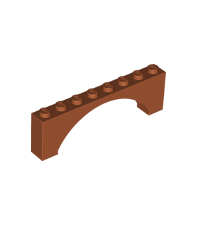 Dark Orange Brick, Arch 1 x 8 x 2 Raised Arch