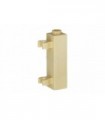 Tan Brick, Modified 1 x 1 x 3 with 2 Clips Vertical - Hollow Stud