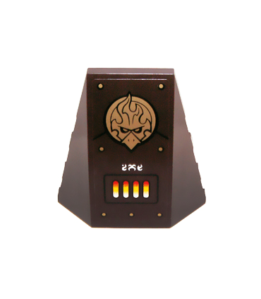 Dark Brown Wedge 4 x 4 No Top Studs with Gold Chima Eagle Emblem, Rivets and Vents Pattern (Sticker) - Set 70147