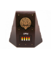 Dark Brown Wedge 4 x 4 No Top Studs with Gold Chima Eagle Emblem, Rivets and Vents Pattern (Sticker) - Set 70147