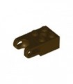 Dark Brown Technic, Brick Modified 2 x 2 with Ball Receptacle Wide and Axle Hole