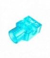 Trans-Light Blue Technic, Brick Modified 2 x 2 with Pin Hole, Rotation Joint Socket