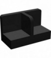 Black Panel 1 x 2 x 1 with Rounded Corners and Center Divider