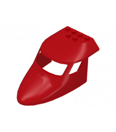 Red Aircraft Fuselage Curved Forward 6 x 10 with 3 Window Panes