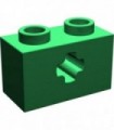 Green Technic, Brick 1 x 2 with Axle Hole