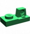 Green Hinge Plate 1 x 2 Locking with 1 Finger On Top