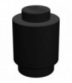 Black Brick, Round 1 x 1 Solid Stud