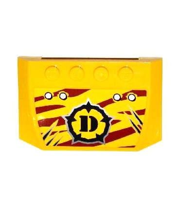 Yellow Wedge 4 x 6 x 2/3 Triple Curved with Sticker - Set 5884