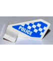 White Tail Shuttle, Small with 'POLICE' and Blue and White Checkered Pattern on Both Sides (Stickers) - Set 4440