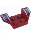 Dark Red Vehicle, Mudguard 2 x 4 with Flared Wings, '66' and White Pattern