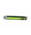 Black Tile 1 x 8 with 'R' and Lime Green Stripes and '1' Pattern (Sticker) - Set 8647