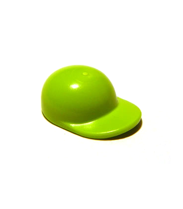Lime Minifig, Headgear Cap - Short Curved Bill